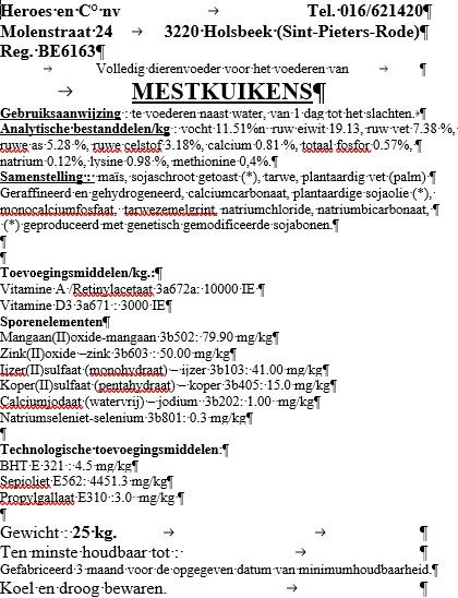 Afbeelding van Mestkuikenmeel (25 kg)- eigen productie