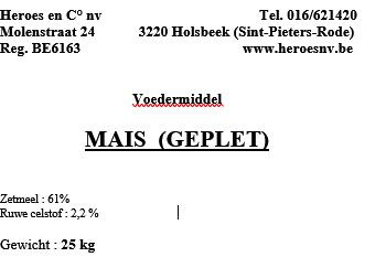 Afbeelding van Maïs gebroken - 20 kg
